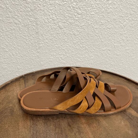 Vince Brown Piers Leather & Suede Strappy Slide Sandals Women's Size 7.5 N - Picture 3 of 8